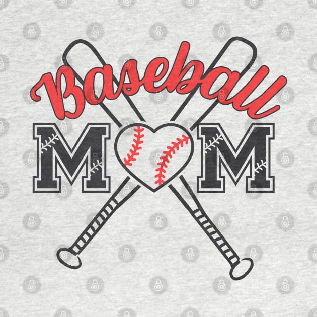 Baseball Mom with Heart Inside the Ball by KnockingLouder